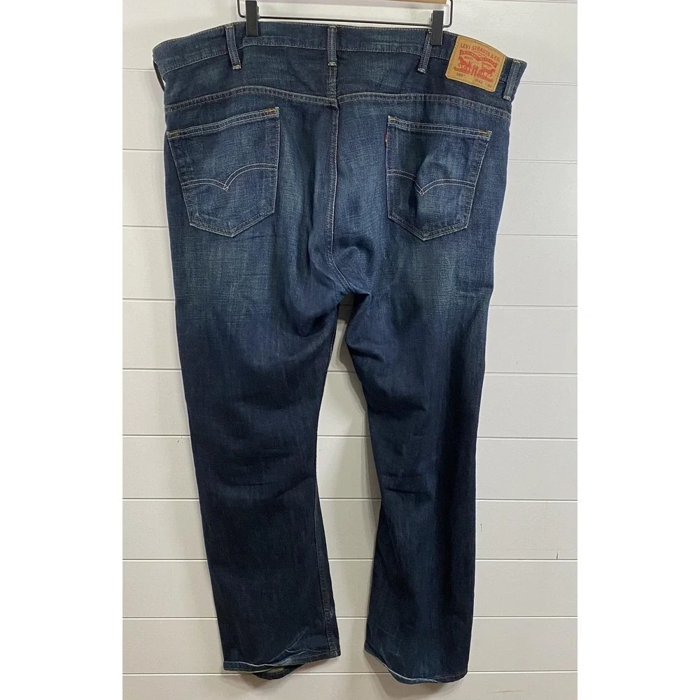 Levis‎ 569 Jeans Mens 42x30 Blue Denim Loose Straight Fit Distressed Dark Wash